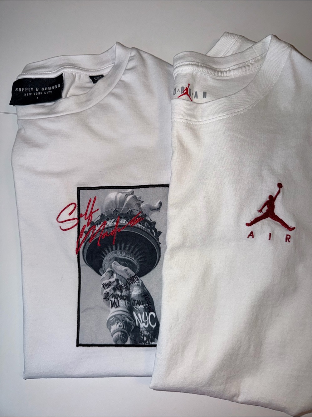 Jordan Air + Supply & Demand NYC Men’s Large Graphic T-Shirt Bundle White